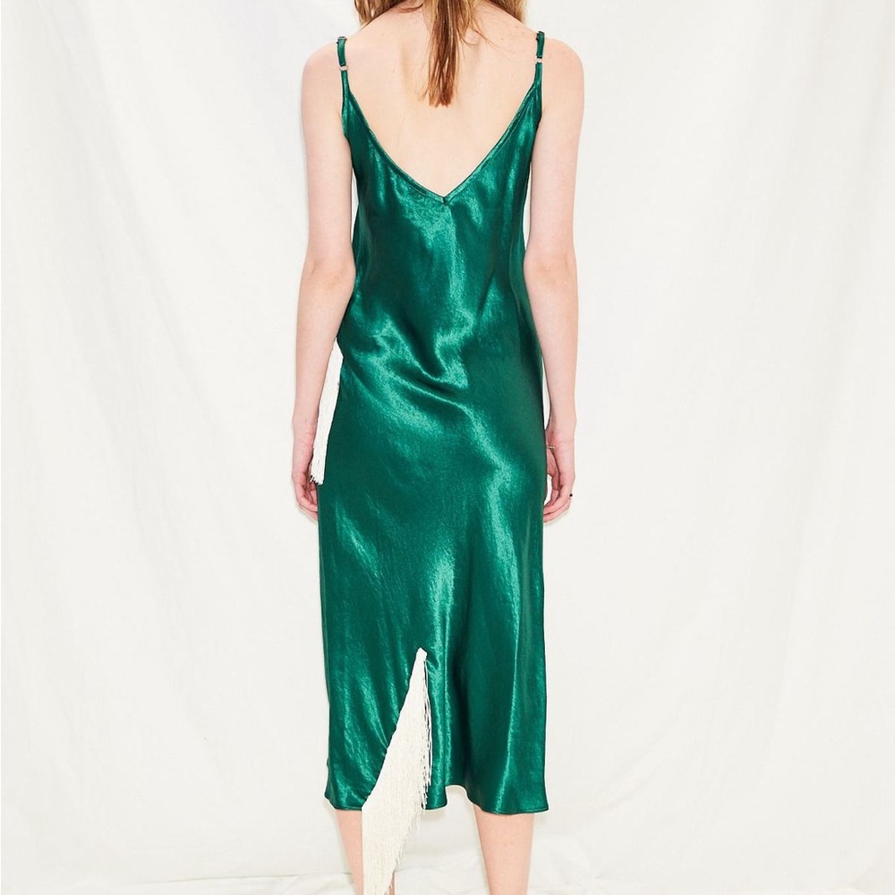 Collina Strada Satin Barbarella Fringe Dress - Picture 2 of 2